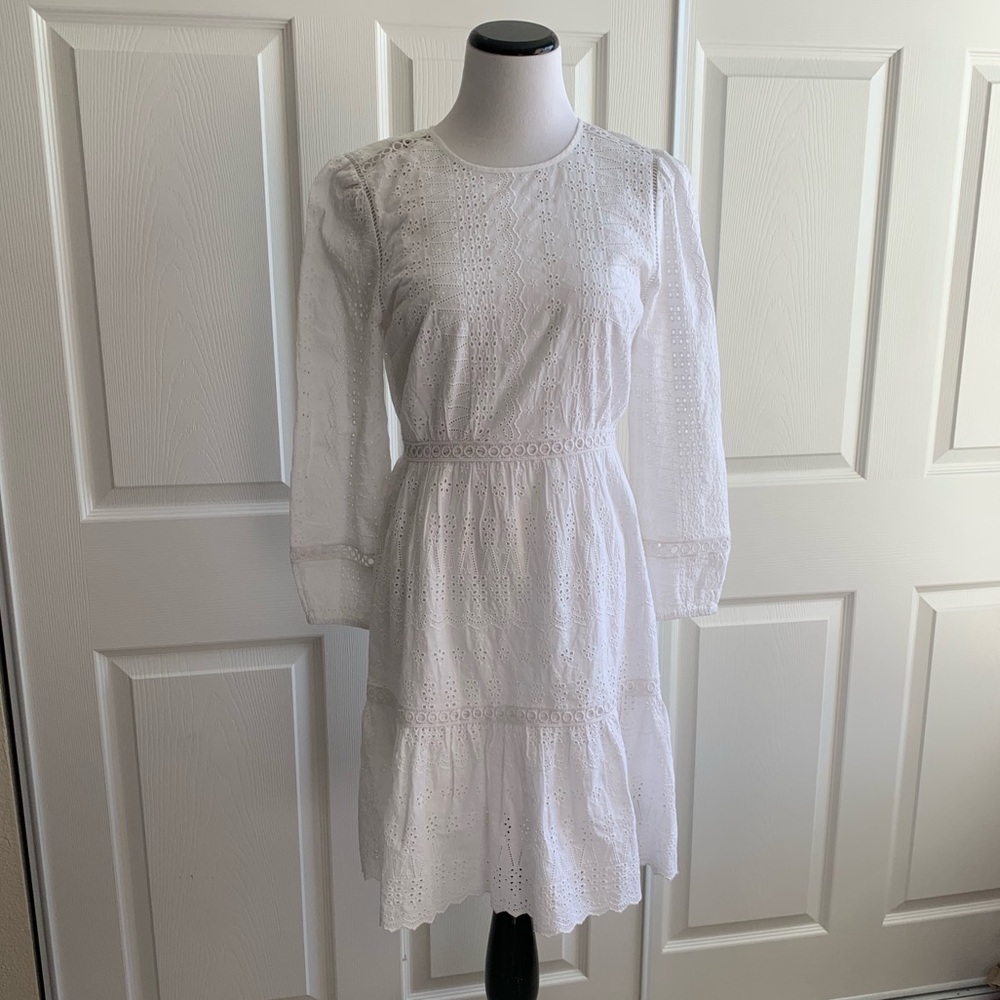 J.Crew White eyelet dress with detachable slip 0